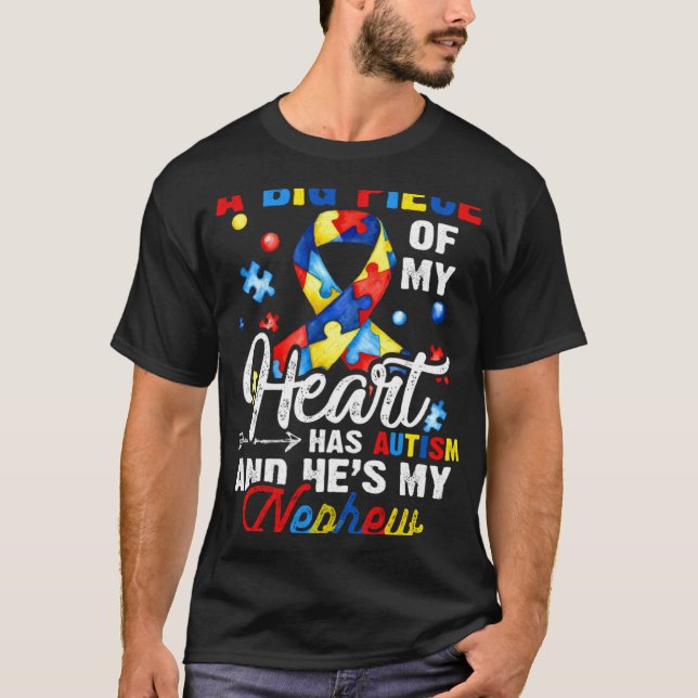 Camiseta Autistic Nephew Autism Awareness Month For Kids Bo (Frente)