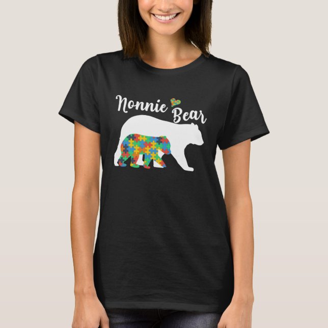 Camiseta Autistic Support Autism Awareness Nonnie Bear Moth (Frente)
