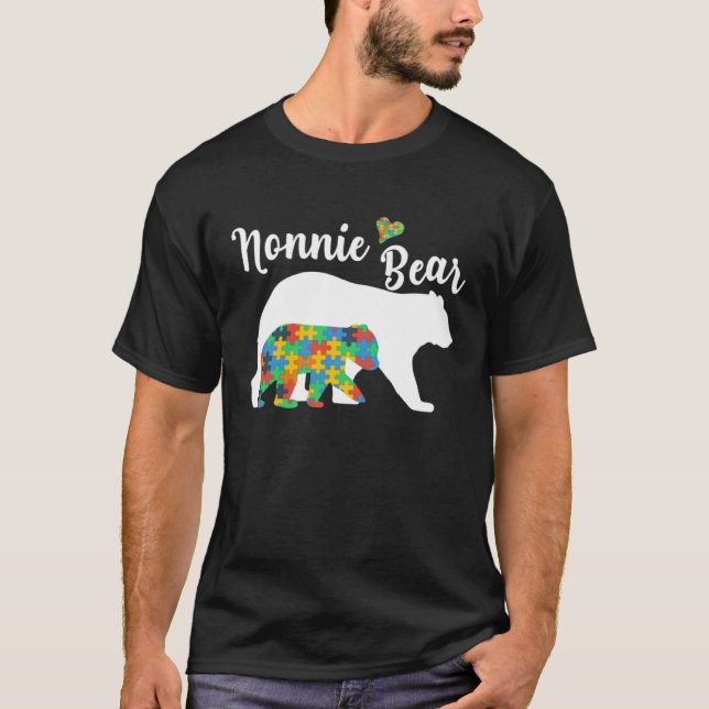 Camiseta Autistic Support Autism Awareness Nonnie Bear Moth (Frente)
