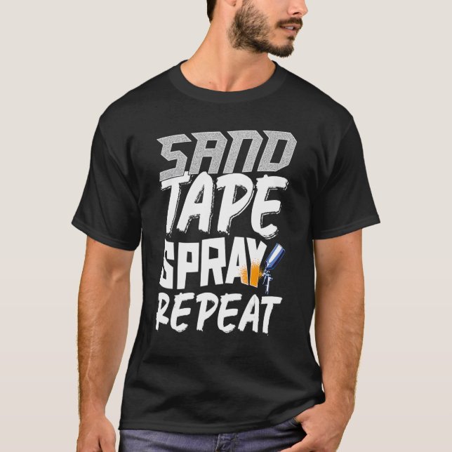 Camiseta Auto Body Painter Sand Tape Spray Auto Body Techni (Frente)