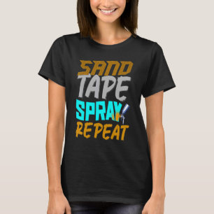 Camiseta Auto Body Painter Sand Tape Spray Auto Body Techni