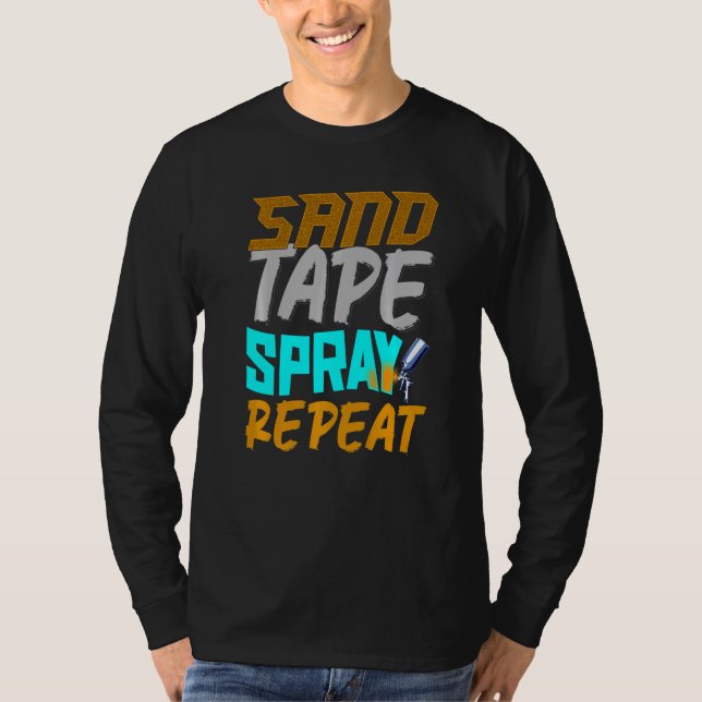 Camiseta Auto Body Painter Sand Tape Spray Auto Body Techni (Frente)