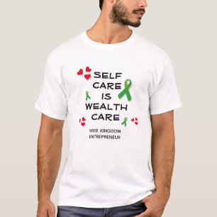 Camiseta AUTO CUIDADO É CUIDADO DA RIQUEZA Saúde Mental Cri