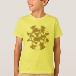 Camiseta Auto-falante alaranjados da música em um círculo