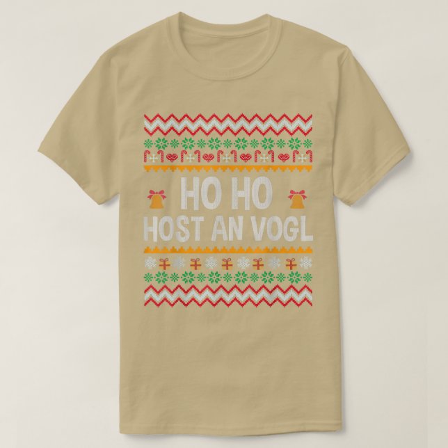 Camiseta Auto-falante alemão de Natal feio Ho Ho Ho Ho Engr (Frente do Design)