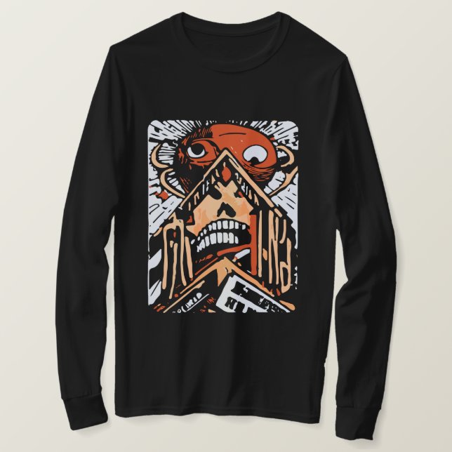 Camiseta Auto-falante do canto (Frente do Design)