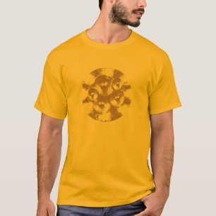 Camiseta Auto-falante Dourados da música em um círculo