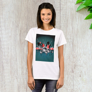 Camiseta Auto-falantes com gráficos de música Áudio