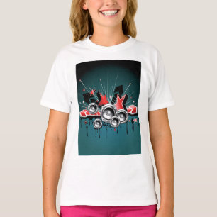 Camiseta Auto-falantes com gráficos de música Áudio