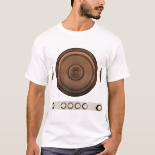 Camiseta Auto-falantes retrorreflectores: castanho, branco 