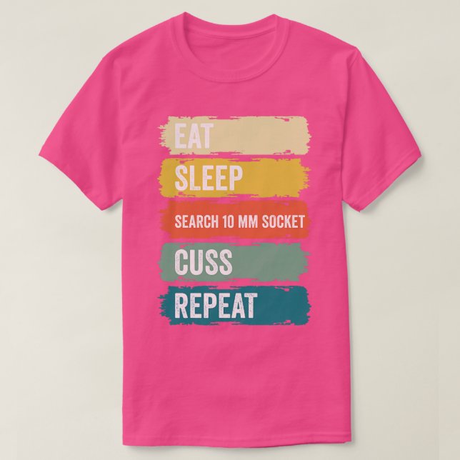 Camiseta Auto Mechanic Funny Garage Fix s Mecânico 10 mm (Frente do Design)