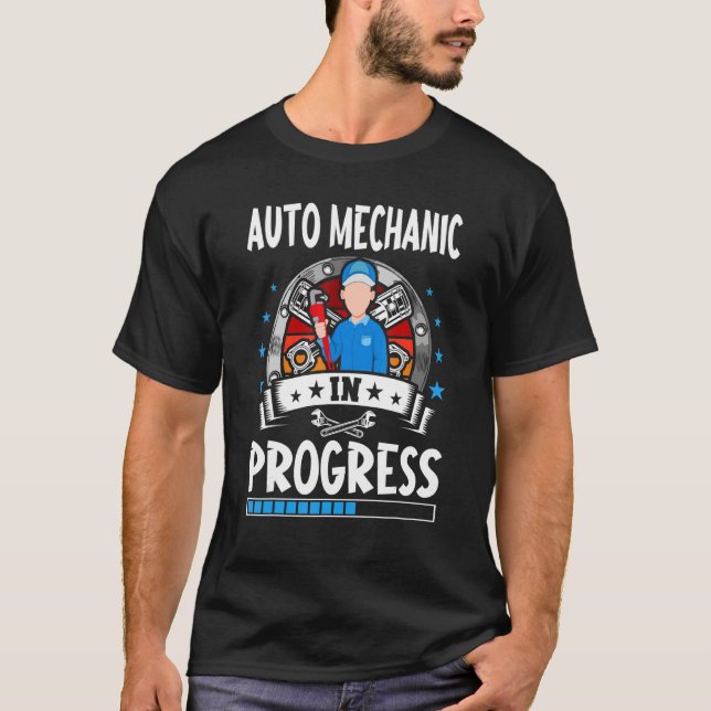 Camiseta Auto Mechanic In Progress Trainee Student (Frente)