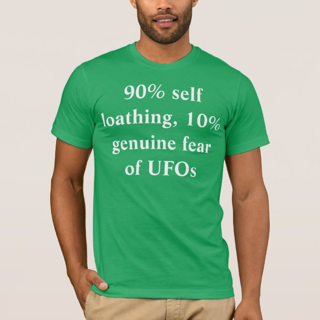 Camiseta auto que detesta, medo genuíno de 90% de 10% de (Frente)