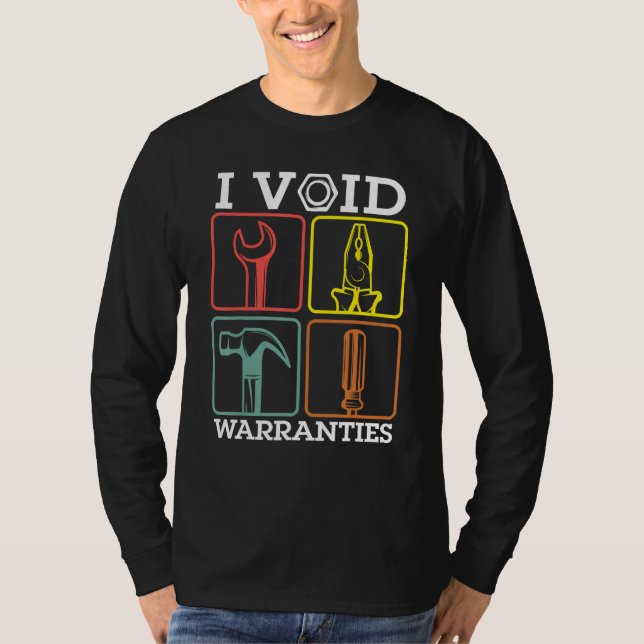 Camiseta Auto Repairman Carpenter Electrician I Void Warran (Frente)