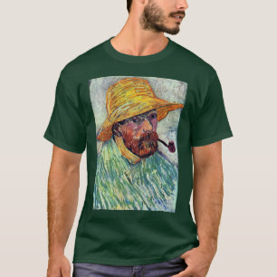 Camiseta Auto-Retrato com o chapéu de palha por Vincent va