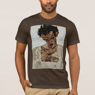 Camiseta Auto-Retrato com sua cabeça para baixo por Schiel