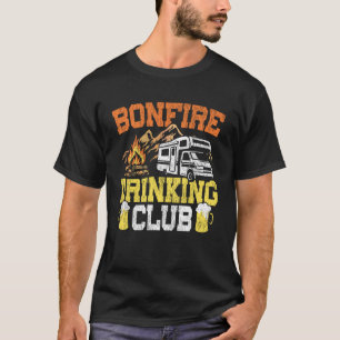 Camiseta Autocarro Camping Retro Fogueira Bêbado Álcool Abe