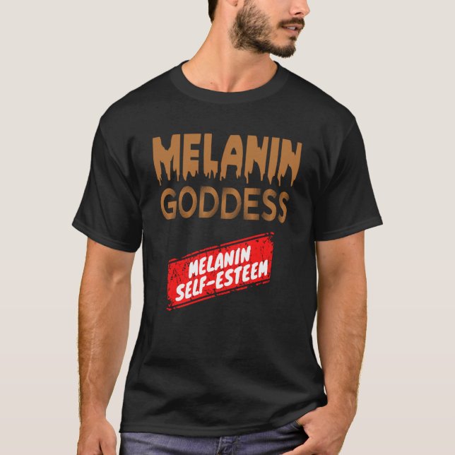 Camiseta Autoestima e História Negra Mês 2023 Melanin G (Frente)