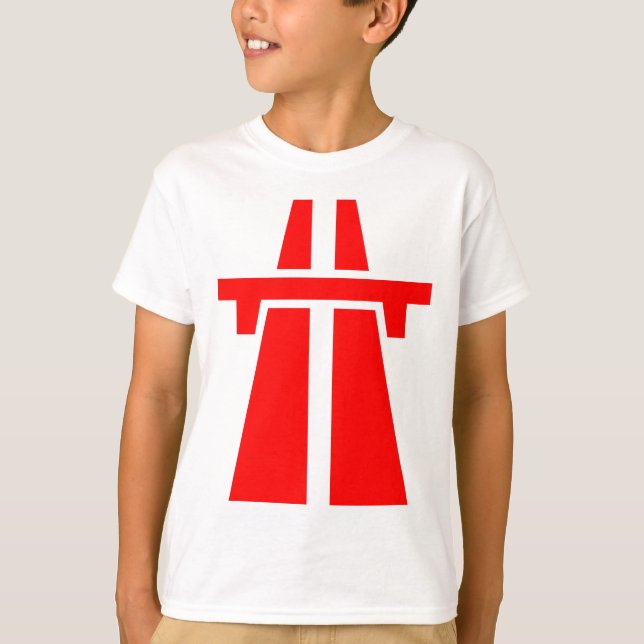 Camiseta Autoestrada, Autobahn - Vermelho (Frente)