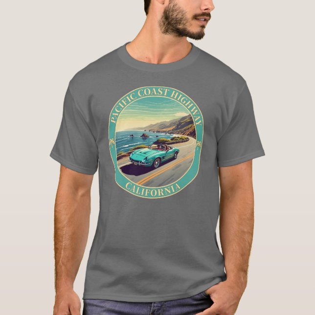 Camiseta Autoestrada da Costa do Pacífico na Califórnia (Frente)