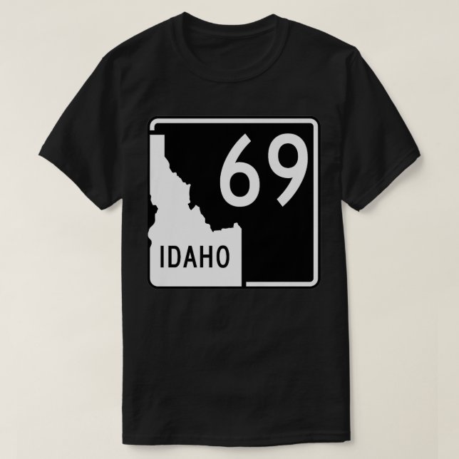 Camiseta Autoestrada Estadual Idaho 69 Premium Engraçado (Frente do Design)
