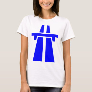 Camiseta Autoestrada, estrada, estrada - azul