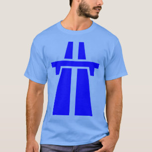Camiseta Autoestrada, estrada, estrada - azul
