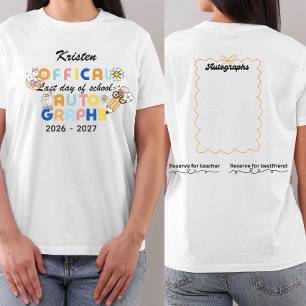 Camiseta Autógrafos personalizados do último dia de aula