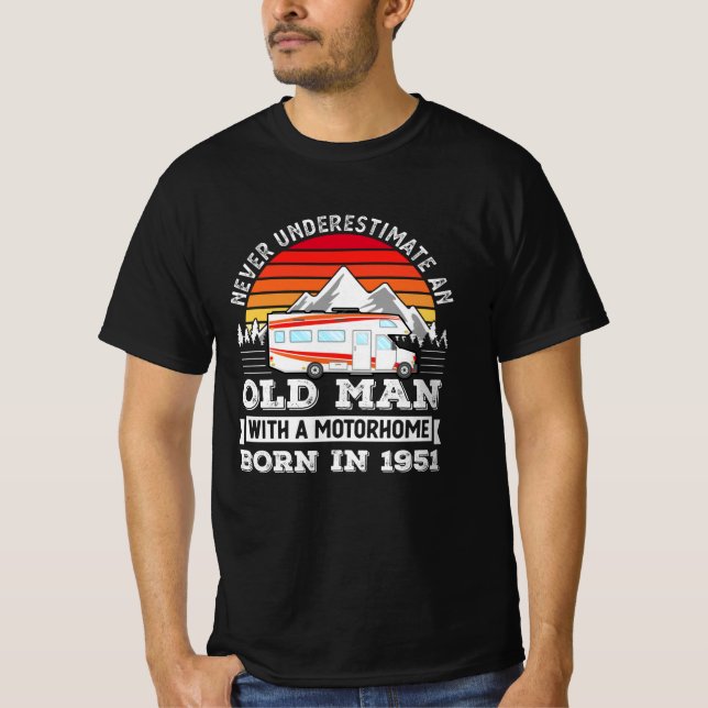 Camiseta Autohome - nascer 1951 70 Birthday Gift Old Man (Frente)