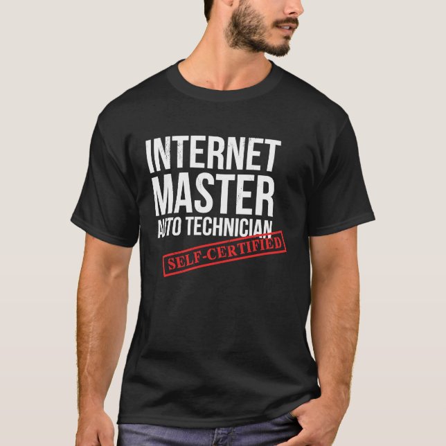 Camiseta Automático Automático Mestre Mecânico da Internet (Frente)