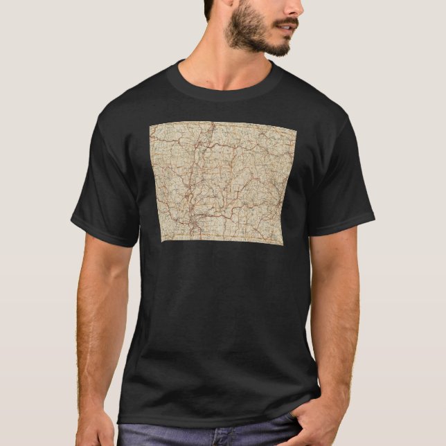 Camiseta Automobile map Massachusetts Vintage Geographic ca (Frente)
