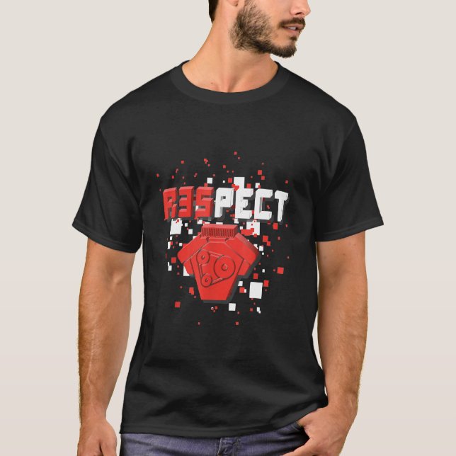 Camiseta Automotive Engine Power Pixel Mechanic (Frente)