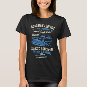 Camiseta Automotive Nostalgia Classic Car Cruise em Distres