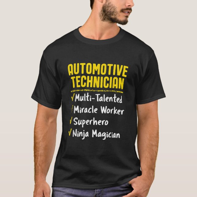 Camiseta Automotive Technicus Miracle Worker Ninja Funny O (Frente)