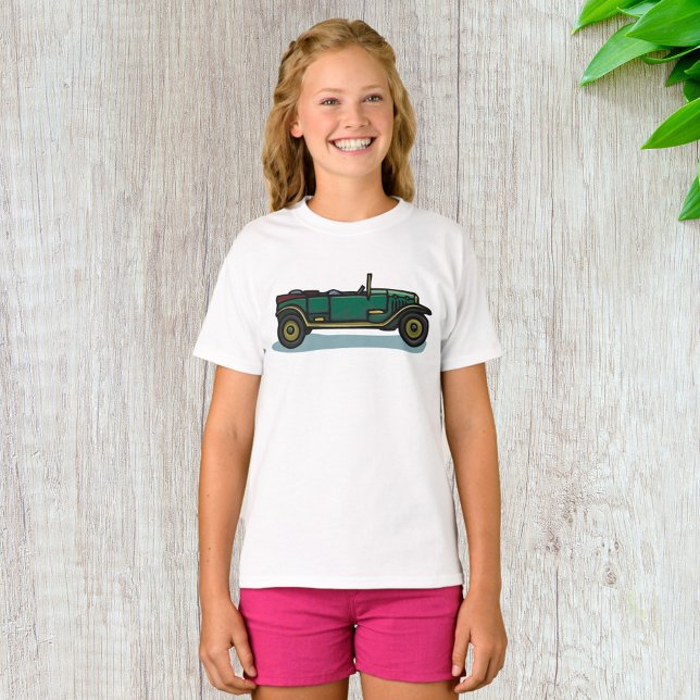 Camiseta Automóvel Clássico de Carro vintage Verde Antigo (Criador carregado)