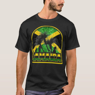 Camiseta Automóvel engraçado Jamaica Flag Palm Summer Vacil