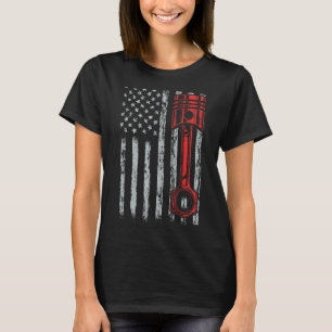 Camiseta Automóvel Entusiasta Americana Flag Pistola Muscul