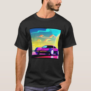 Camiseta Automóvel sintético ultrun retrowave futuresynics
