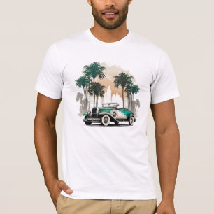 Camiseta Automóvel Tropical Verde Clássico Vintage