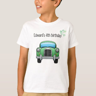 Camiseta Automóvel verde e texto personalizável