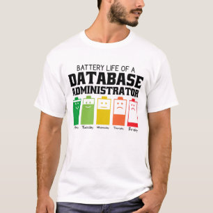 Camiseta Autonomia Da Bateria De Um Administrador De Banco