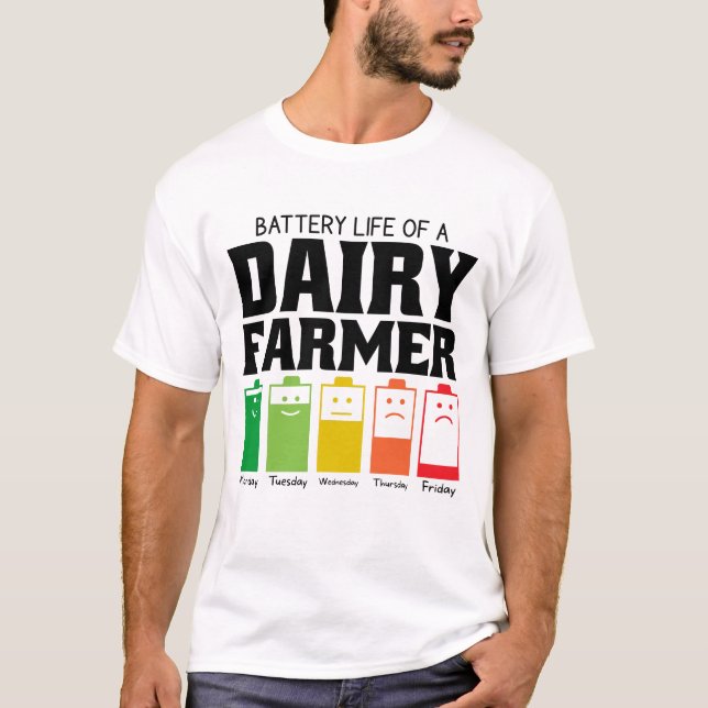 Camiseta Autonomia Da Bateria De Um Agricultor Leiteiro (Frente)