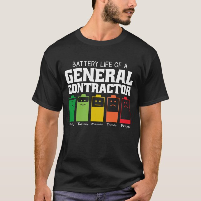 Camiseta Autonomia Da Bateria De Um Contratante Geral (Frente)