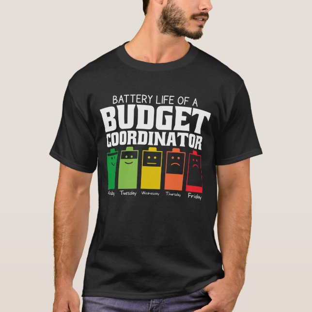 Camiseta Autonomia Da Bateria De Um Coordenador De Orçament (Frente)
