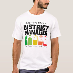 Camiseta Autonomia Da Bateria De Um Gerente Do Distrito