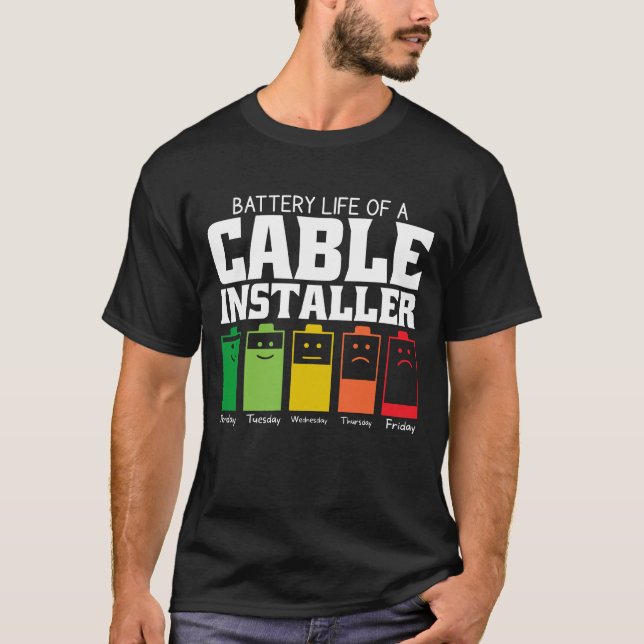 Camiseta Autonomia Da Bateria De Um Instalador De Cabo (Frente)