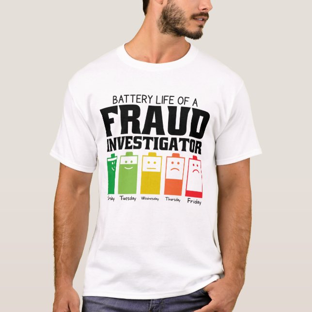 Camiseta Autonomia Da Bateria De Um Investigador Fraude (Frente)