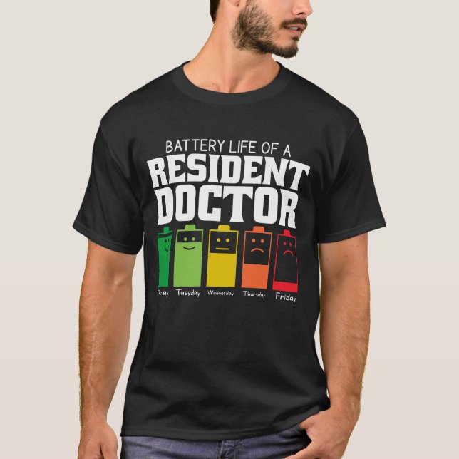 Camiseta Autonomia Da Bateria De Um Médico Residente (Frente)