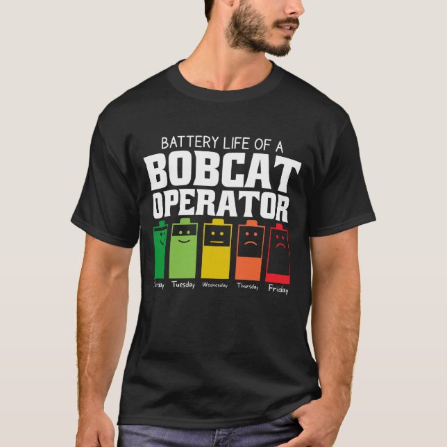 Camiseta Autonomia Da Bateria De Um Operador Bobcat (Frente)