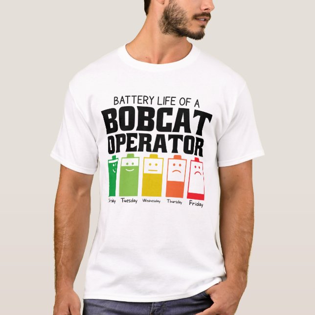 Camiseta Autonomia Da Bateria De Um Operador Bobcat (Frente)
